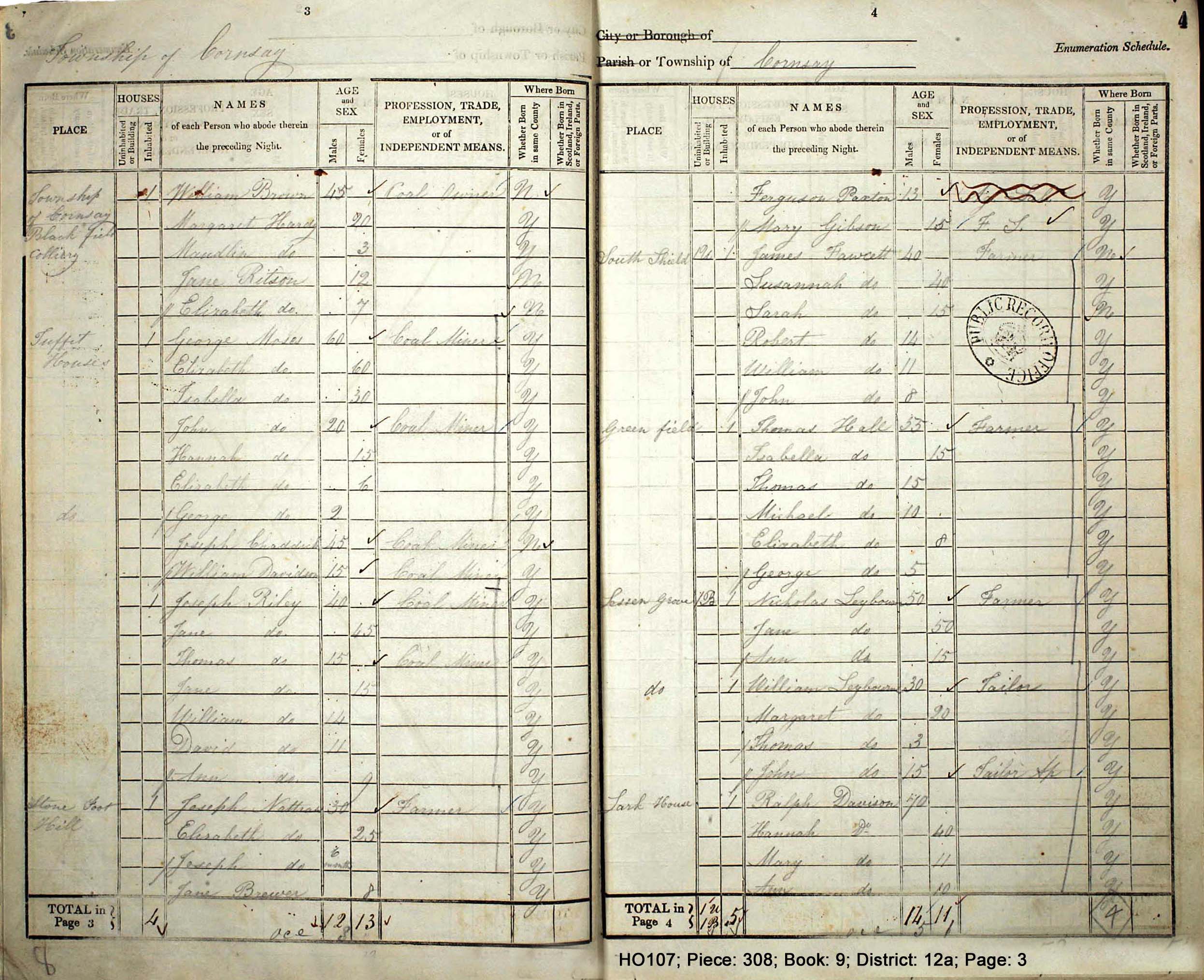1841, HO107, Piece 308, Book 9, District 12a Page 3